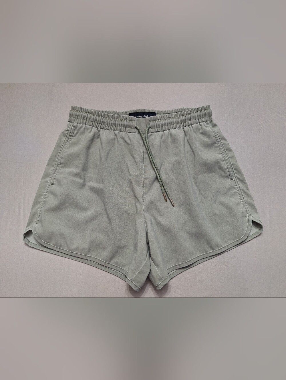 Abercrombie & Fitch Sage Green Volley Swim Trunk Elastic Drawstring Relax Shorts